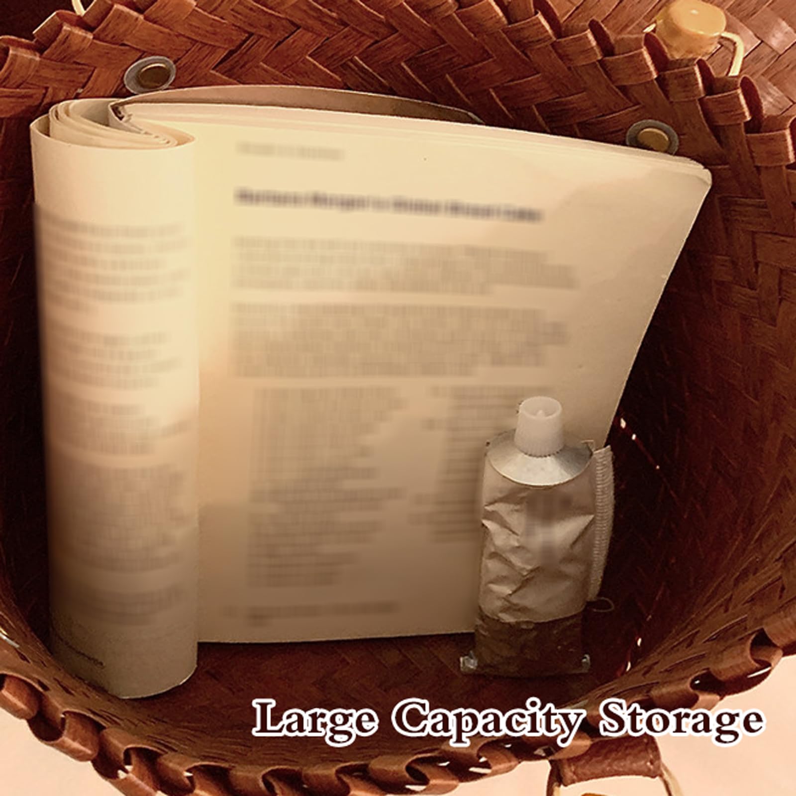 Sacs de plagea tissés pour Femmes,Sac à Mains Paille Femme Panier,Sac en Paille de plages d'été,Sac à Main Paille Tissée Vintage,Grande Capacité,pour Vacances Quotidien Voyage