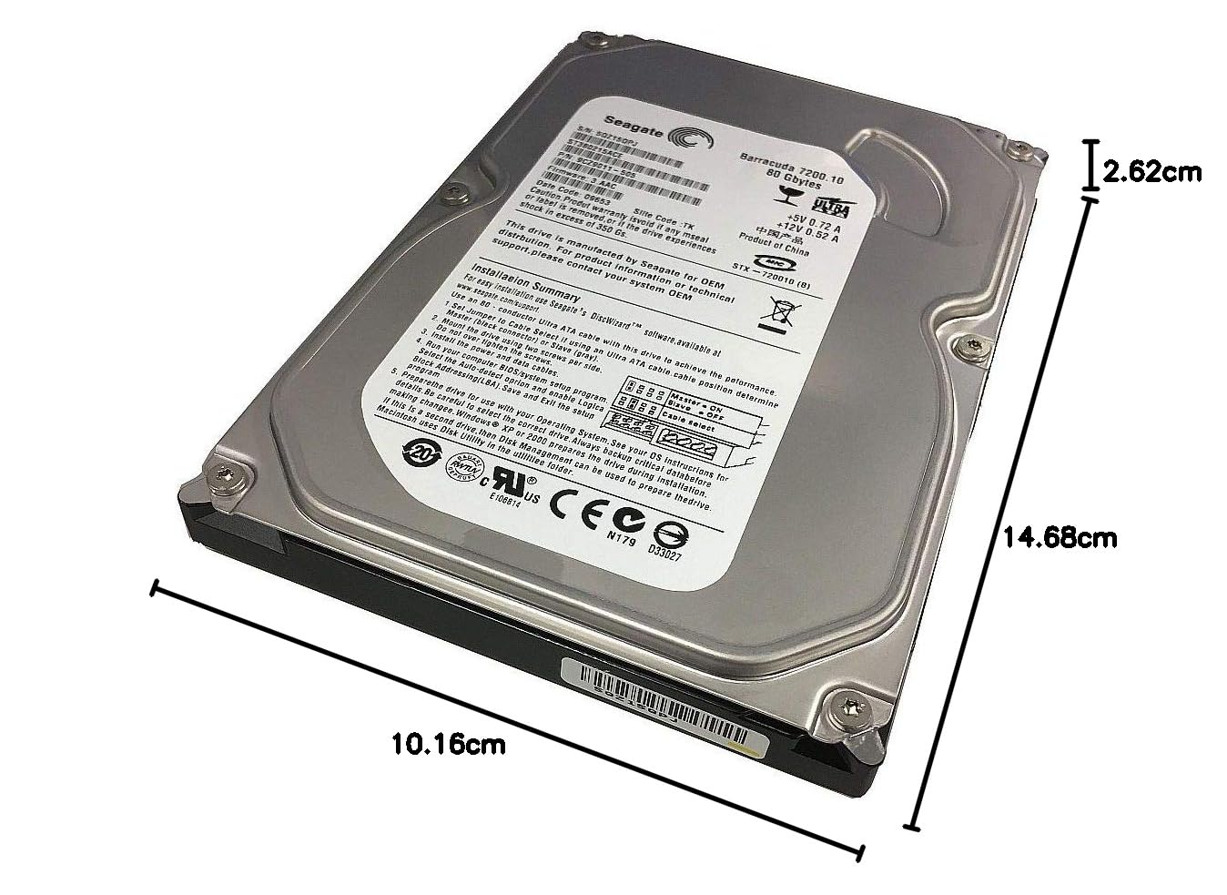 Seagate ST380215AS Barracuda 7200.10 Twarz dysku twardego