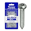 Torx Security Sheet Metal Screws - #10 x 2 25-Pack Button Head, Tamper-Resistant, Anti Theft Stainless Steel Screws for Higher Level of Safety & Secure Fastening Solution
