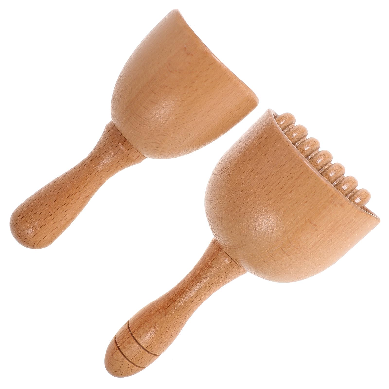 SHOWERORO Tazas de Masaje de Madera 2 Piezas Rodillo para Masaje Muscular y Relajación, Masajeador de Espalda Portátil para Uso en Casa y Viaje, Herramienta Natural para Estimular