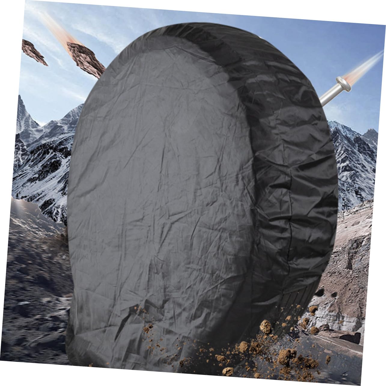 Pezzi Copertura Nero Poliestere Pneumatici per 4, 190t | Camper e Roulotte, Installazione Facile e Vestibilità, Limita L’accumulo di Detriti All’esterno