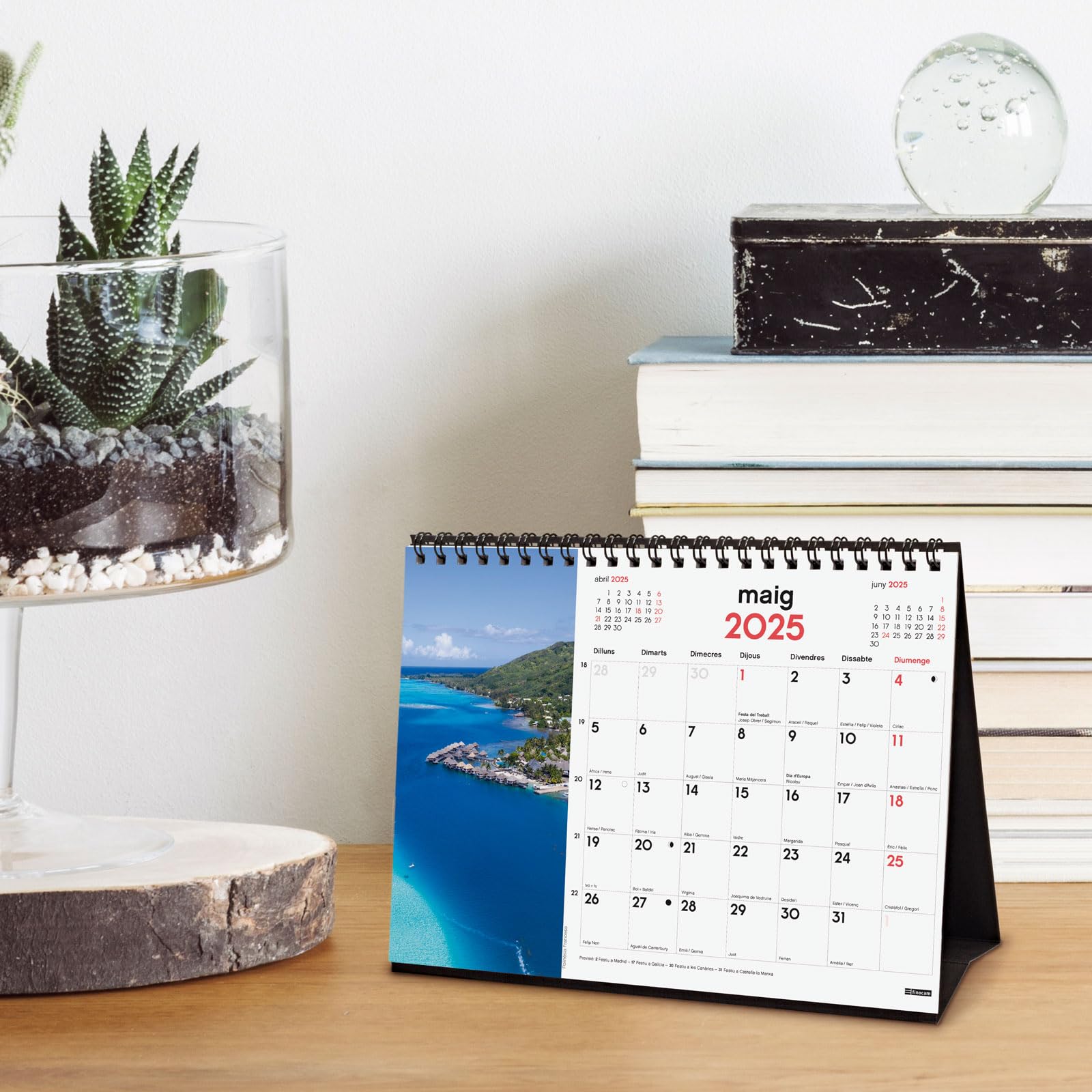 Finocam - Calendar Desktop Images to Write 2025 Month View January 2025 - December 2025 (12 months) Paradise landscapes Catalan - Image 2