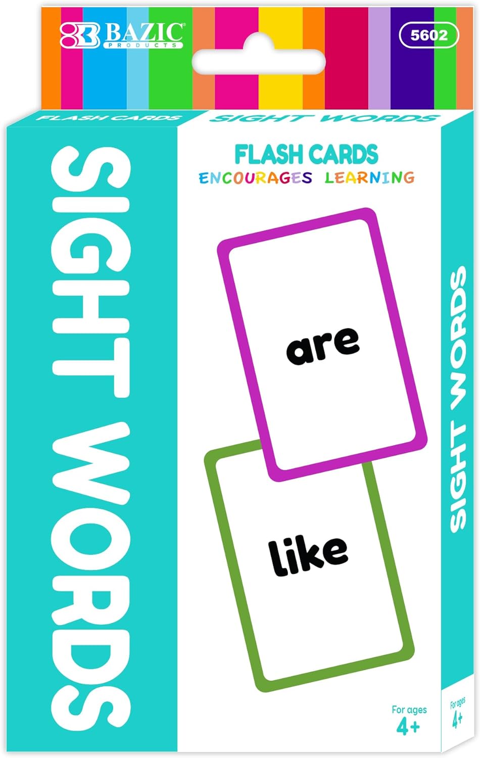 BAZIC Products Sight Words Flash Cards, Early Reading, Learn Recognize Words Vocabulary Cards, Flashcards Pre-K Kindergarten Preschool School Home (36/Pack), 72-Pack