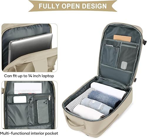 Miniatura 248 de coowoz Mochila de viaje grande para mujeres y hombres,Mochila de transporte,Mochila de senderismo impermeable para deportes al aire libre, Azul, 45