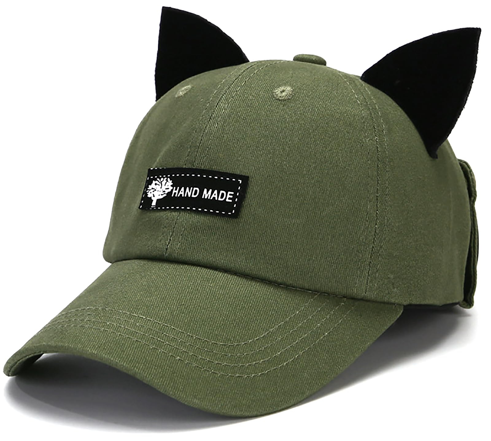 XYIYI Schwarz Grau Häkelmützen für Frauen Fuchs Strickmütze