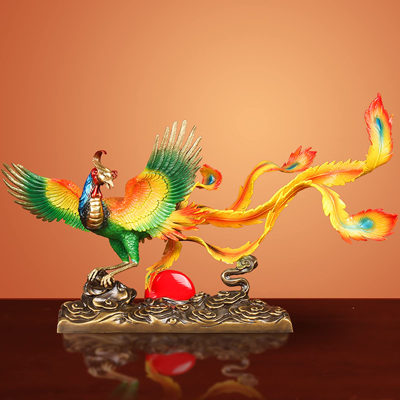 Amazon.co.jp: ゴージャスなフェニックスの工芸品、鳥の祖先純粋な銅の