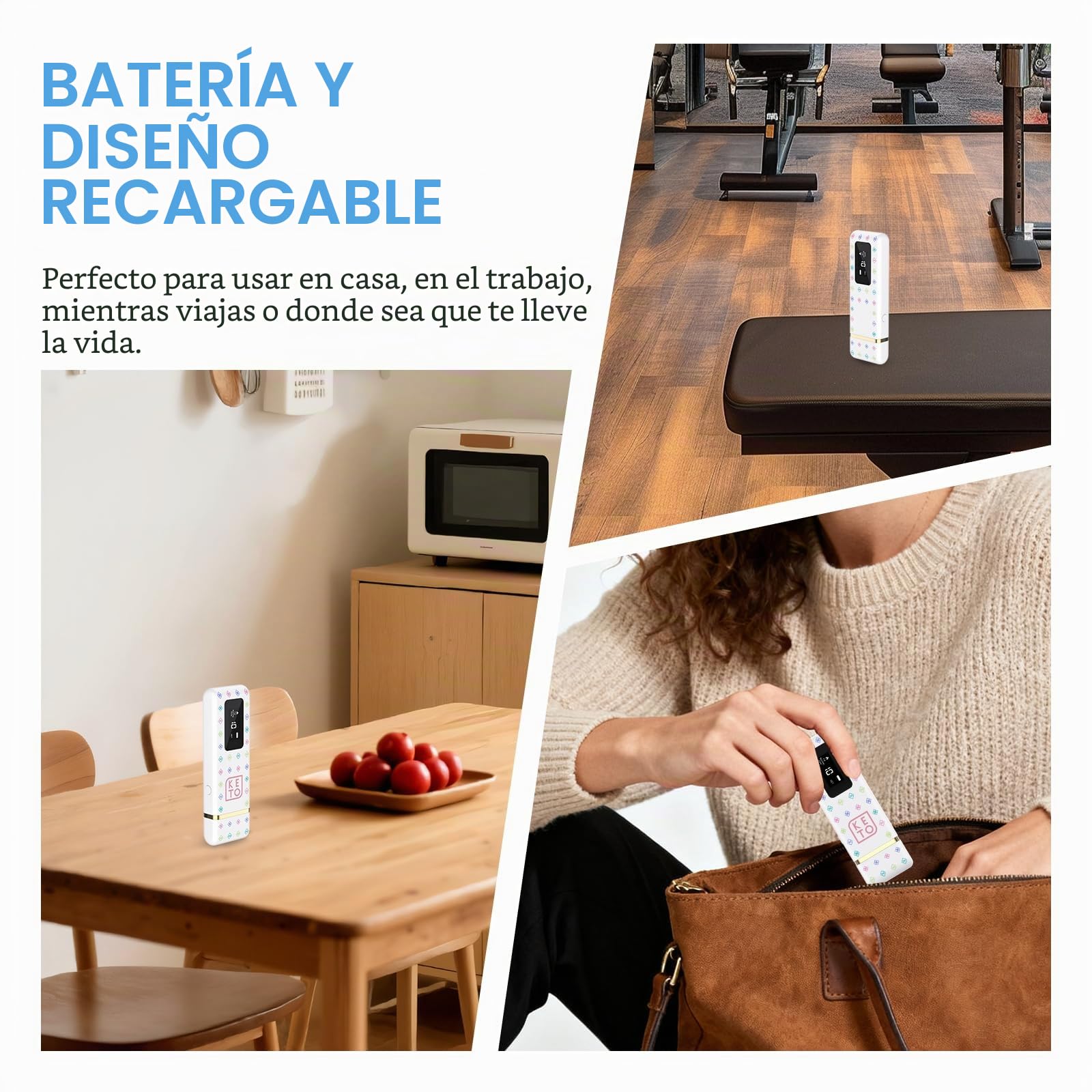 Medidor de aliento de cetona de última generación con memoria de 64 lecturas, analizador de cetonas recargable para rastrear tendencias de cetosis, probador de aliento de acetona portátil para dietas