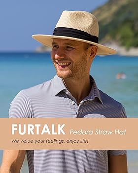 Cappello Panama In Paglia FURTALK - Tesa Larga 7-8cm Unisex, Regolabile, Per Spiaggia E Vacanze - Foto 5