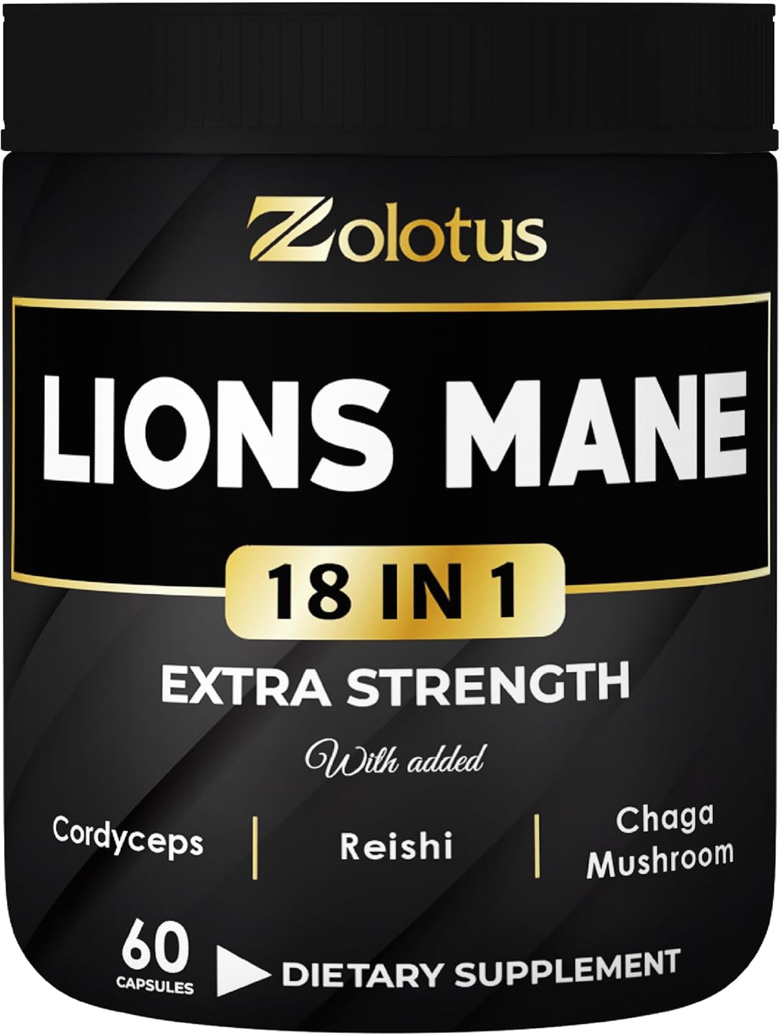 Zolotus Lions Mane Mushroom Capsules with Cordeyceps, Elderberry, Ginkgo Biloba, Bacopa – 60 Capsules