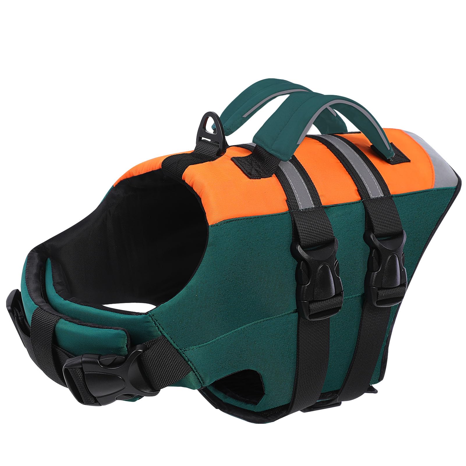 CITÉTOILE Dog Life Jacket with Handle & Safety Leash - Buoyancy Aid Vest for Boating, Pool & Lakes, High Visibility Flotation Aid for Small to Large Dogs, Adjustable, Orange, XS