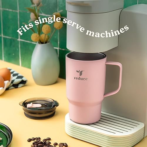 Miniatura 6 de REDUCE Hot1 - Taza aislada de acero inoxidable Hot1 de 18 onzas con tapa de ajuste de temperatura - Vacío de doble pared, compatible con portavasos