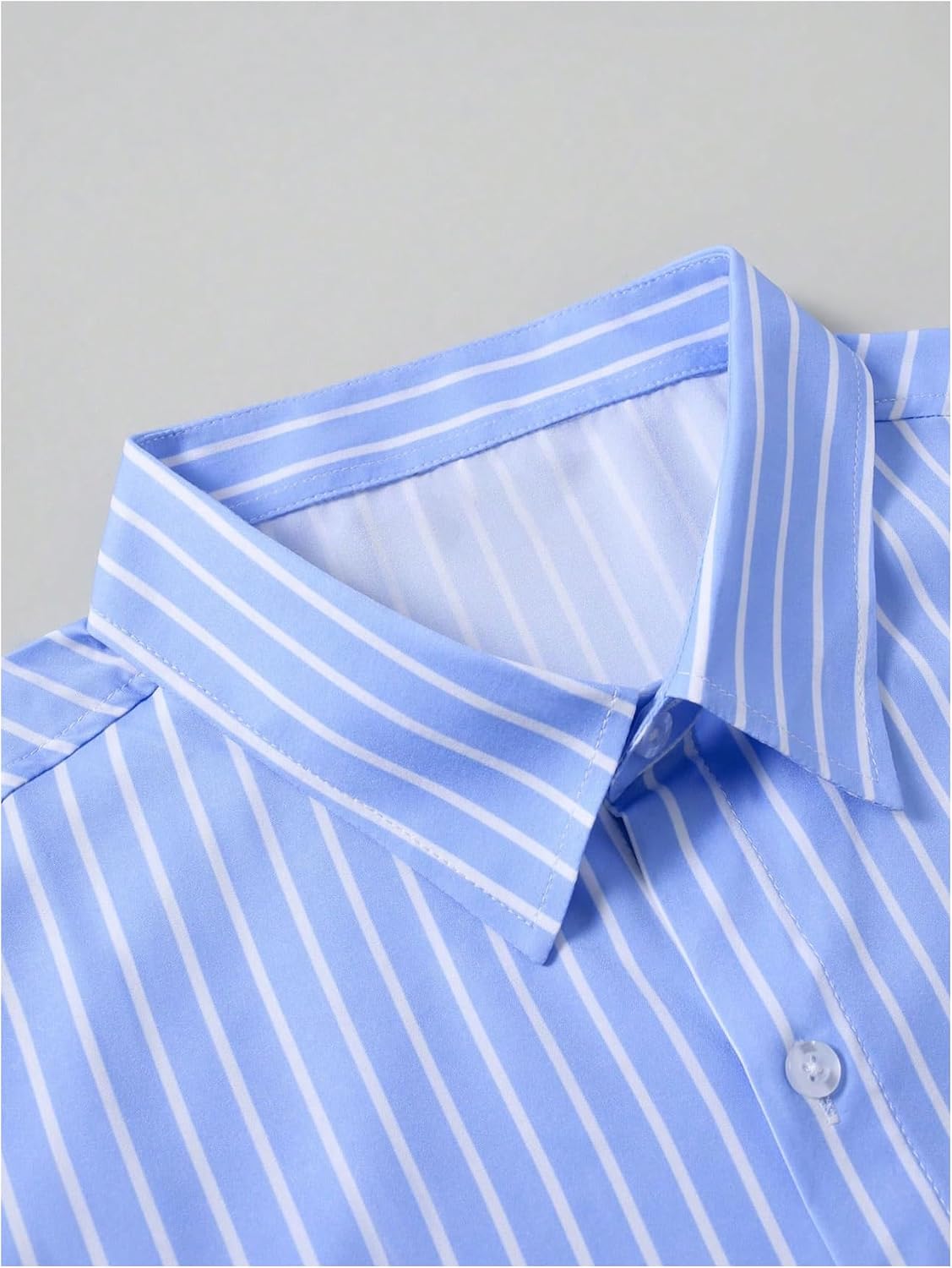 SOLY HUX Men's Dress Shirts Long Sleeve Button Down Shirt Striped Business Casual Formal Shirt Mens Clothes