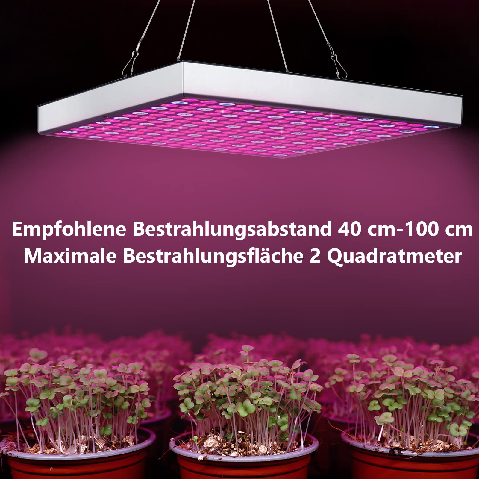 Lospitch 4X Pflanzenlampe LED 45W,LED Grow Lampe,Pflanzenleuchte mit Rot Blau Licht Vollspektrum, Pflanenlicht für Hydroponic,für Zimmerpflanzen Gemüse und Blumen im Gewächshaus