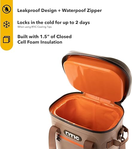 Miniatura 3 de RTIC Bolsa térmica suave aislada portátil para almuerzo, playa, bebida, bebidas, viajes, campamento, picnic, automóvil, a prueba de fugas con