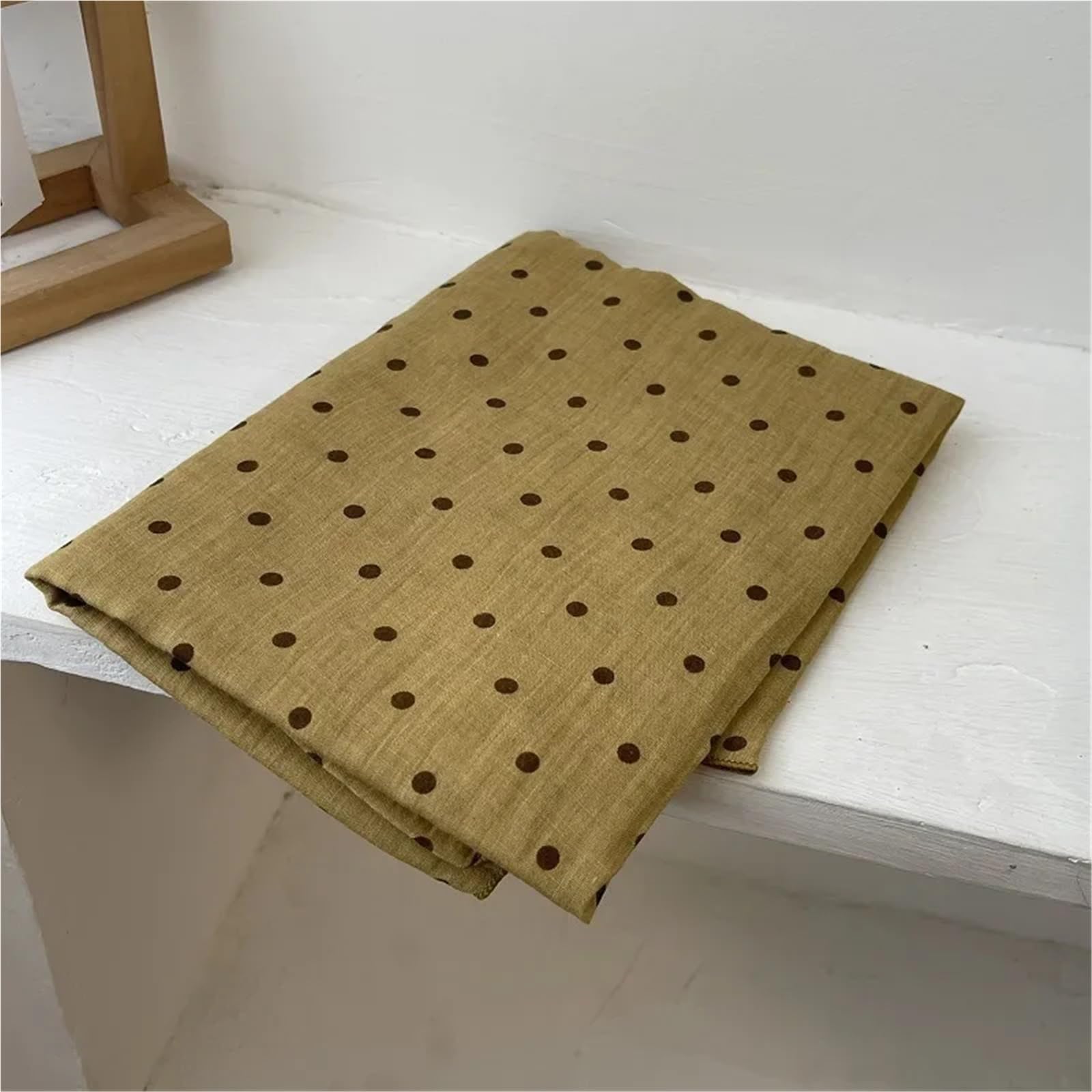 Pañuelo Mujer Bufanda de Lino y algodón con Lunares, Larga, cálida versátil, for otoño e Invierno, for Hombre Mujer(Khaki)