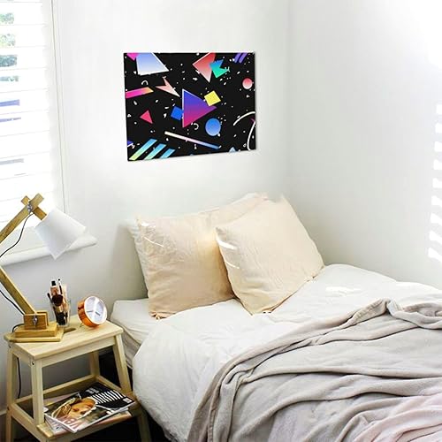 Miniatura 7 de Ccvzrty Lienzo de pared retro de los años 80 o 90 Memphis geométrico sin marco, 12 x 16 pulgadas, impresión de lona de algodón para decoración del