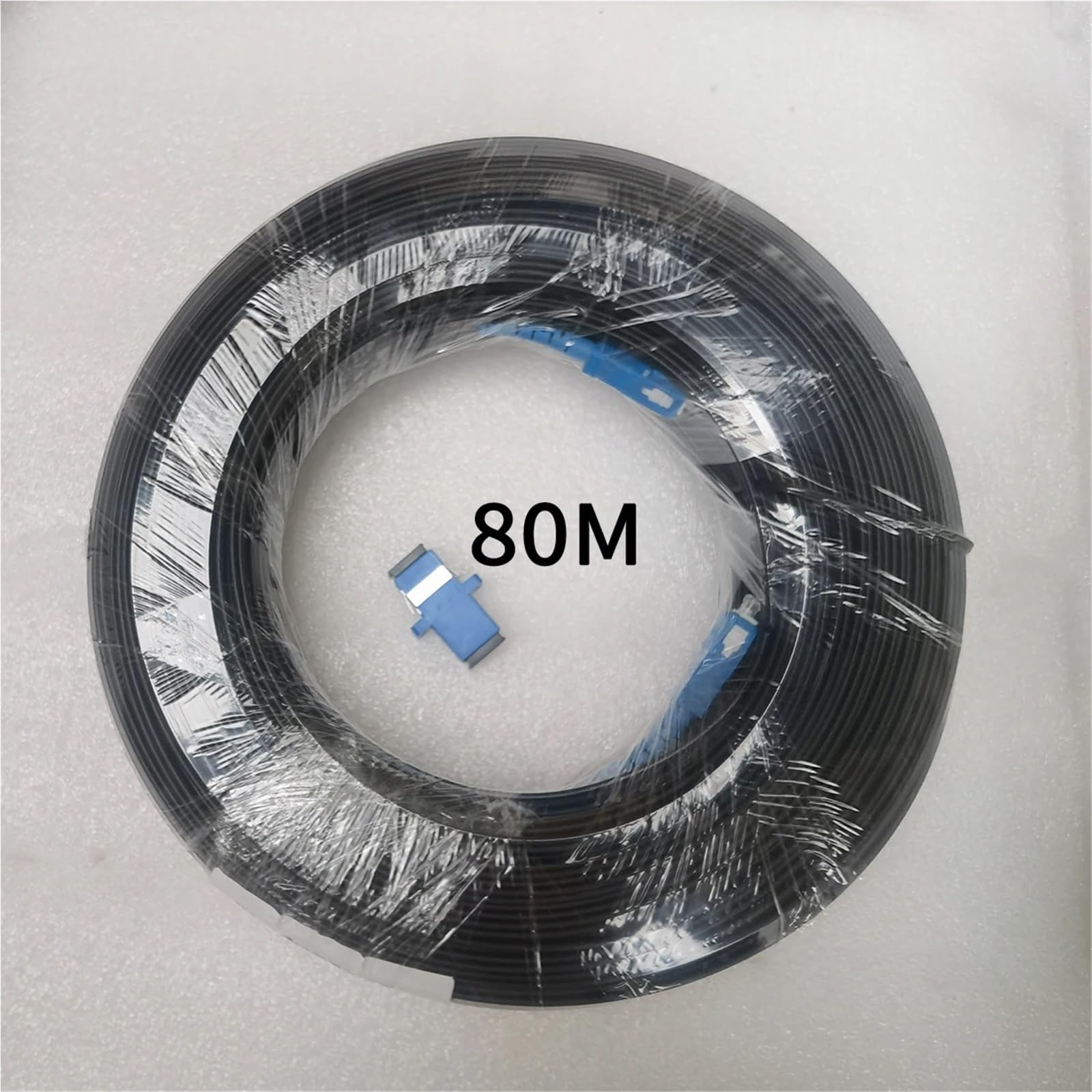 Câble à fibre optique extérieur SC/UPC-SC/UPC 60M 80M 100M 150M 200M FTTH, câble de raccordement monomode(80M With Adapter)