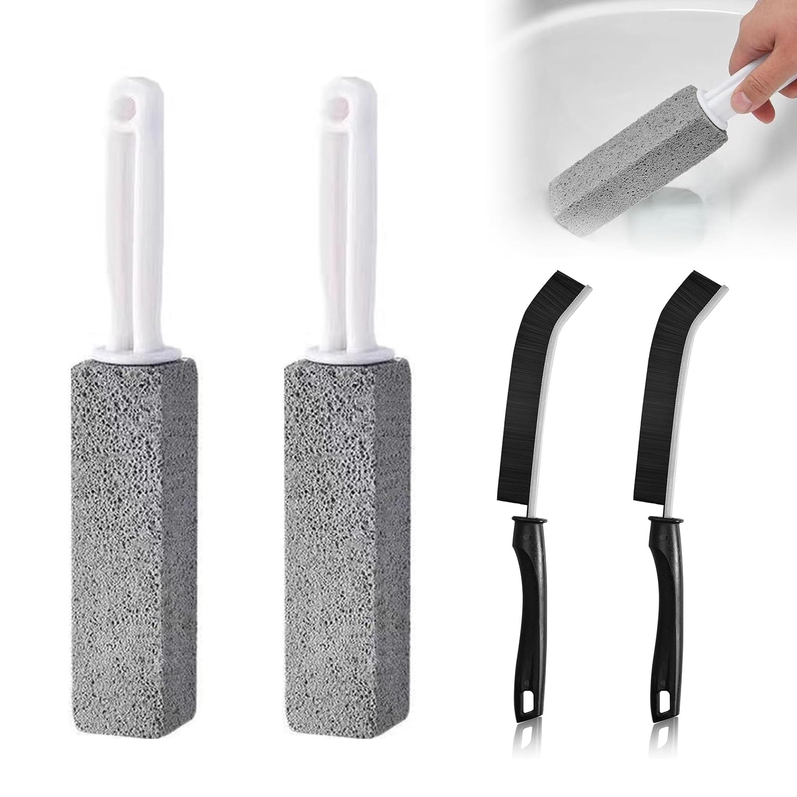 VorsiPro 尿石 落とし トイレ掃除 隙間ブラシ 2本セット トイレクリーナー 軽石 クリーニングストーン スティック ブラシ 尿石撃退セット ピカスティック 水垢除去用トイレブラシ 持ち手付き クリーナー 掃除用具 尿石 黄ばみ 黒ずみ 水垢 落とし 使い捨て 強力除去 台所掃除 トイレ 浴室 お風呂