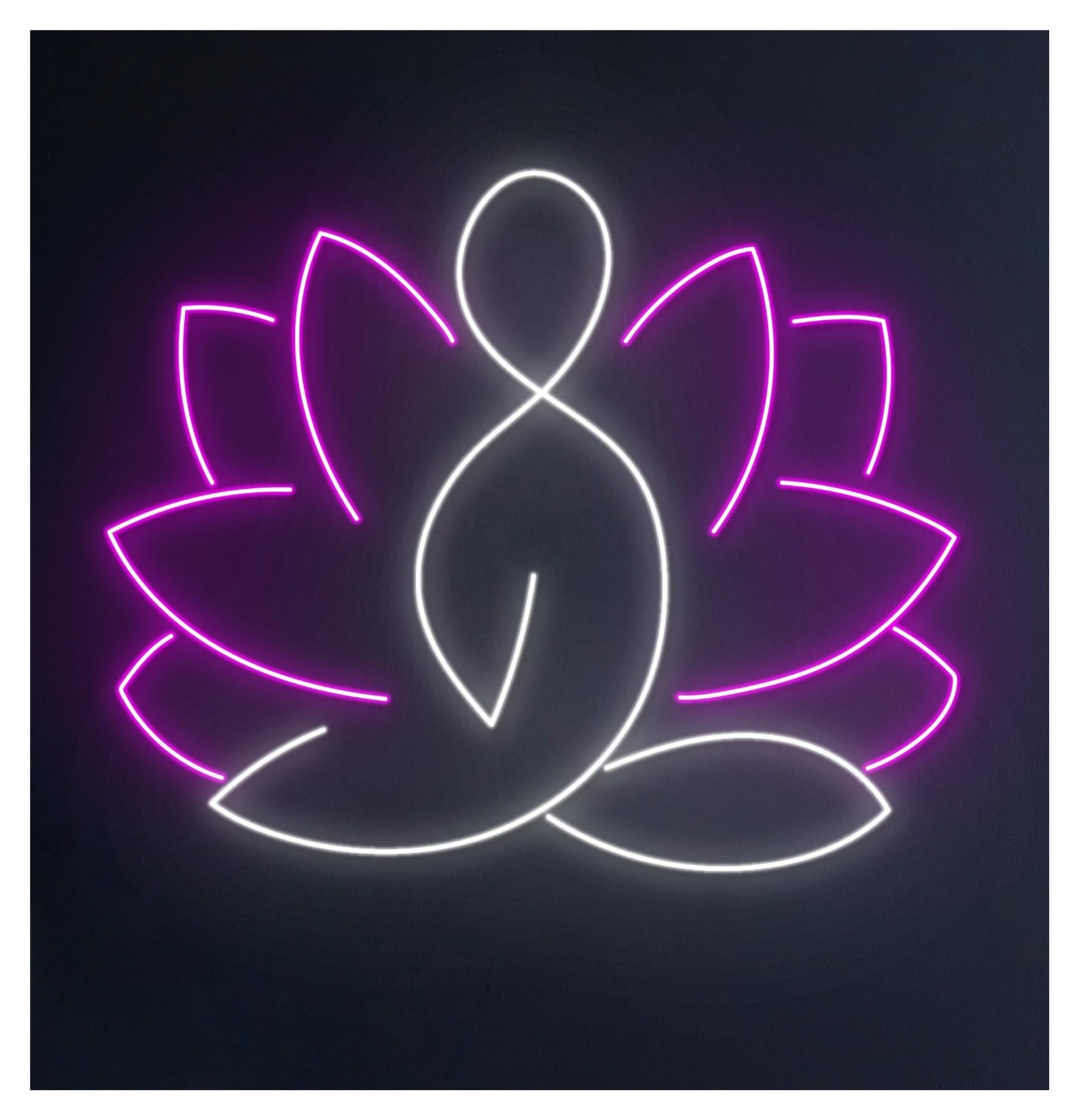 RONGCH Hanging Art Neon Signs Lotus Pose Yoga Neon Sign Meditation Fitness Coach Exercise Room Wall Decor Buddha 50cm