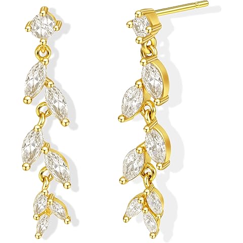 Silver Earrings for Women,Dainty Dangle Earrings Silver Plated Drop Earrings for Wo...