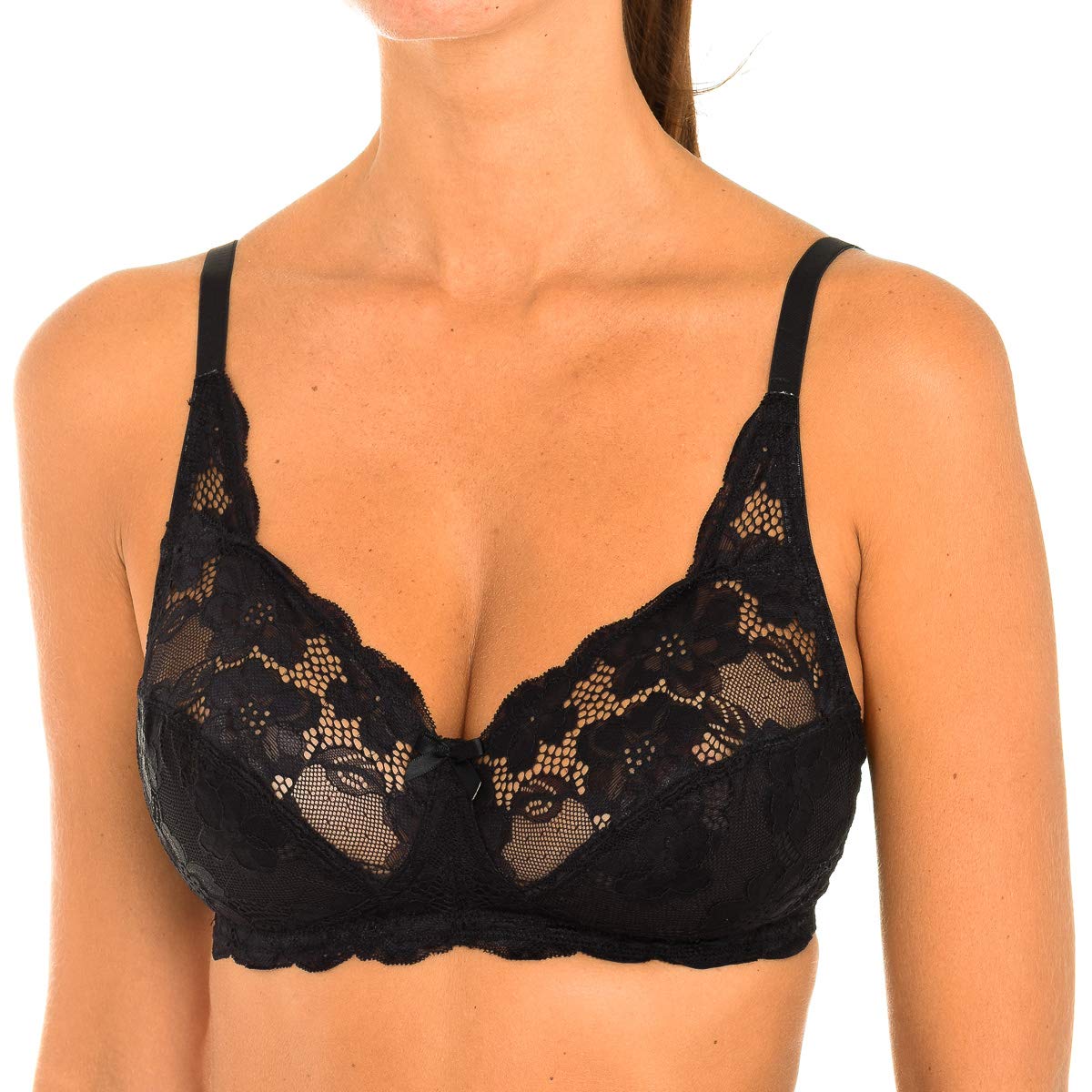 Playtex Women's Essential Elegance Full Cup Underwired Non-wired Bra, Black (Noir 001), 38C (Manufacturer Size: 100C)