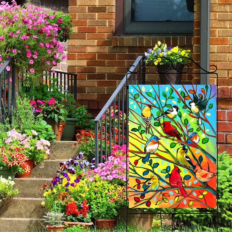 Tree Bird House Flag 28x40 Inch Double Sided Welcome Holiday Yard Outdoor Decoration - Image 5