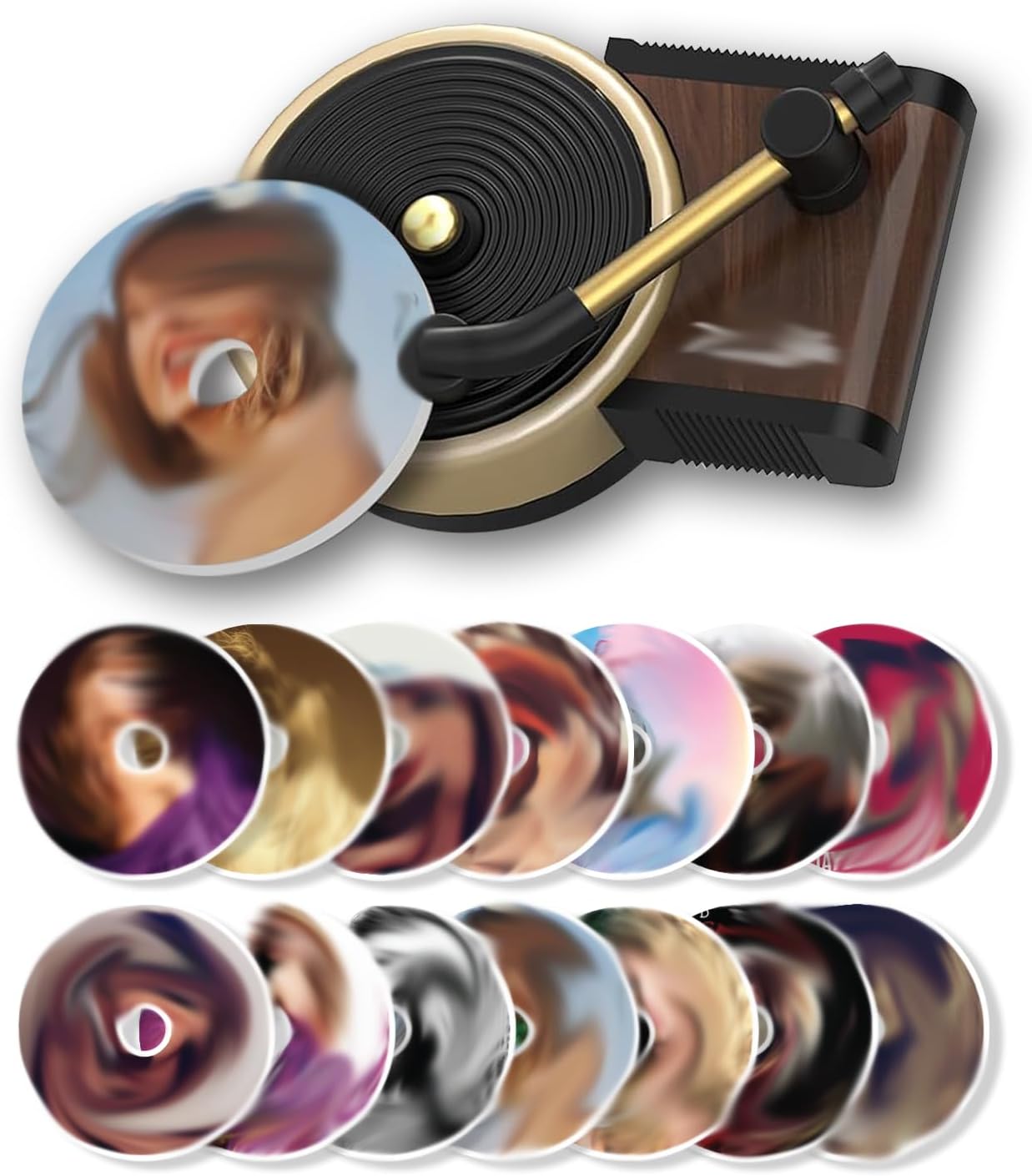 DEOLBA Car Freshener Air, Car Air Freshener Cover record Player Ventilation Clip, Music Gifts, 1pcs Car Vent Clip Air Diffuser With 10 PCS Refill Pads Air Freshener for Singer Best Fans Gift