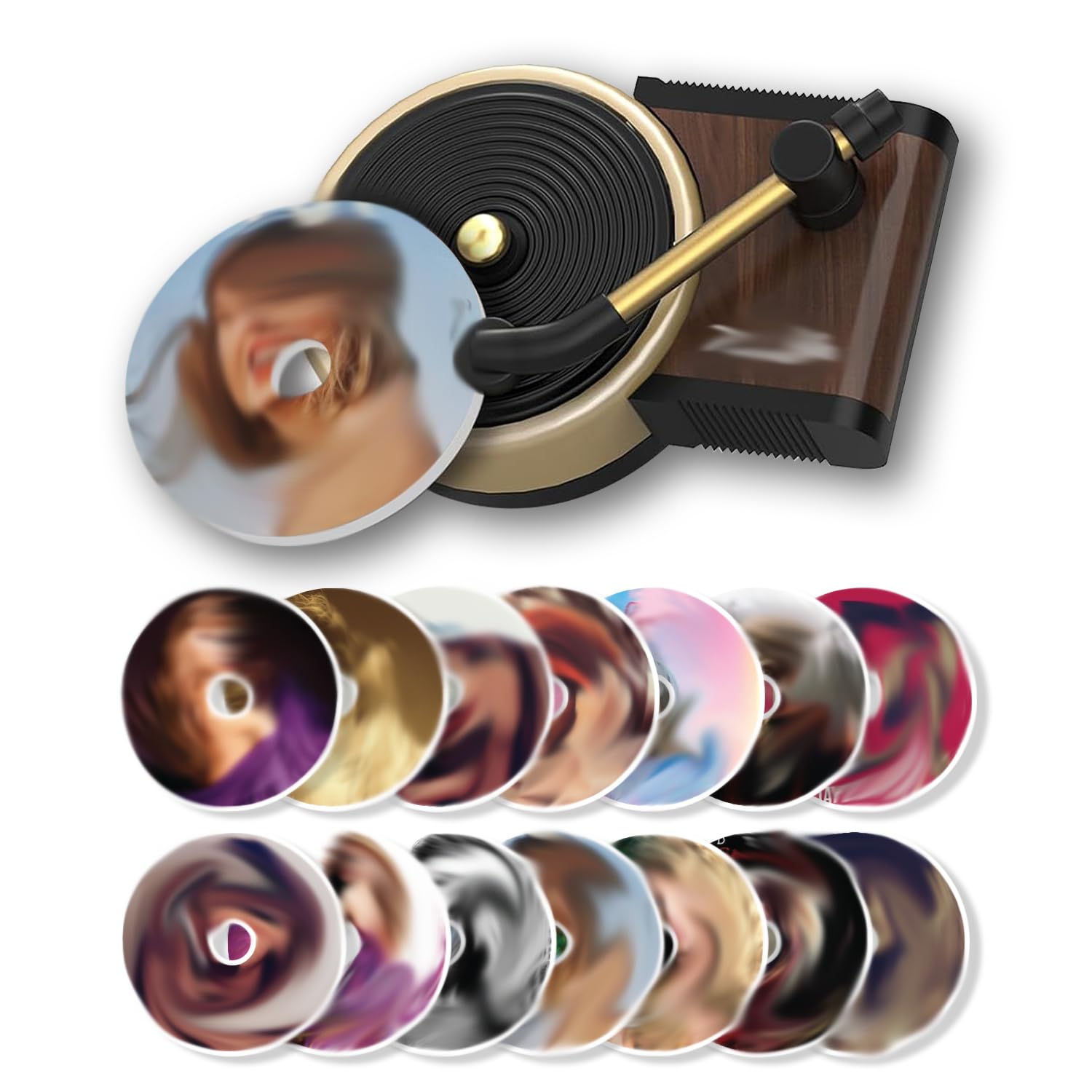 DEOLBA Car Freshener Air, Car Air Freshener Cover record Player Ventilation Clip, Music Gifts, 1pcs Car Vent Clip Air Diffuser With 10 PCS Refill Pads Air Freshener for Singer Best Fans Gift