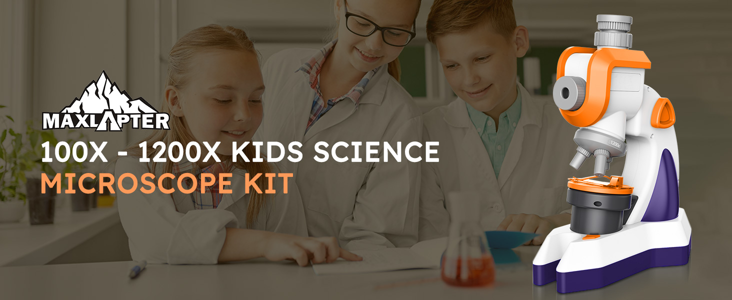 MAXLAPTER Kids Microscope 1200X with Projector: Microscope for