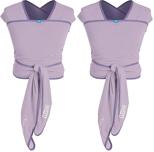 We Made Me Flow, portabebés súper elástico, fresco y cómodo, lavanda (paquete de 2)