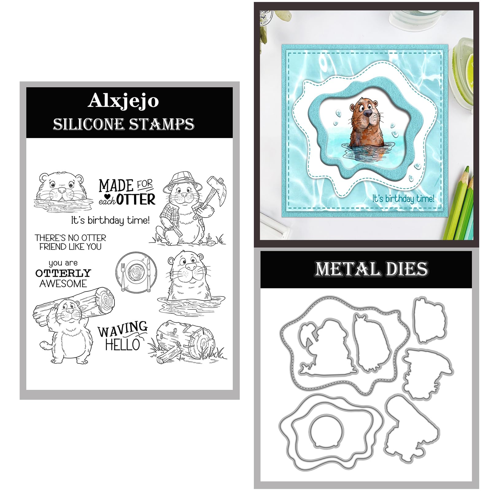 Alxjejo Cutting Dies and Stamps Set 2024-2025-2026,Stamps and die for Card Making for DIY Birthdays, Thanksgiving Day, Valentine's Day, Scrapbooking, Art Craft, Festivals Greeting Card Album
