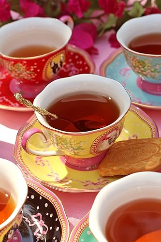 Miniatura 9 de Poppy Angeloff - Juego de taza de té y platillo Axl - Colección Pups on Cups - Juego de té de porcelana fina - Porcelana vegana - Diseño de perro