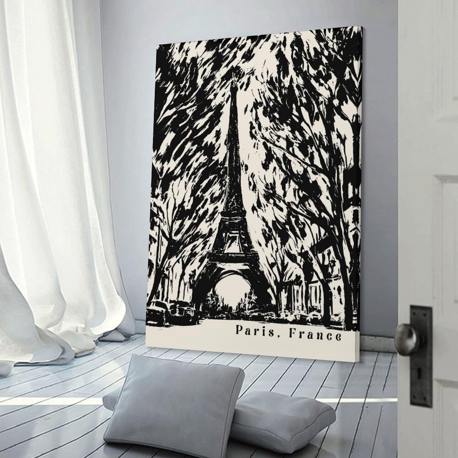 Eiffel Tower Vintage Art Wall Picture Print 24x36inch(60x90cm), for Bedroom Decor, Cosy Corners Or Studios, Home Artwork with A Soft Interior Feel