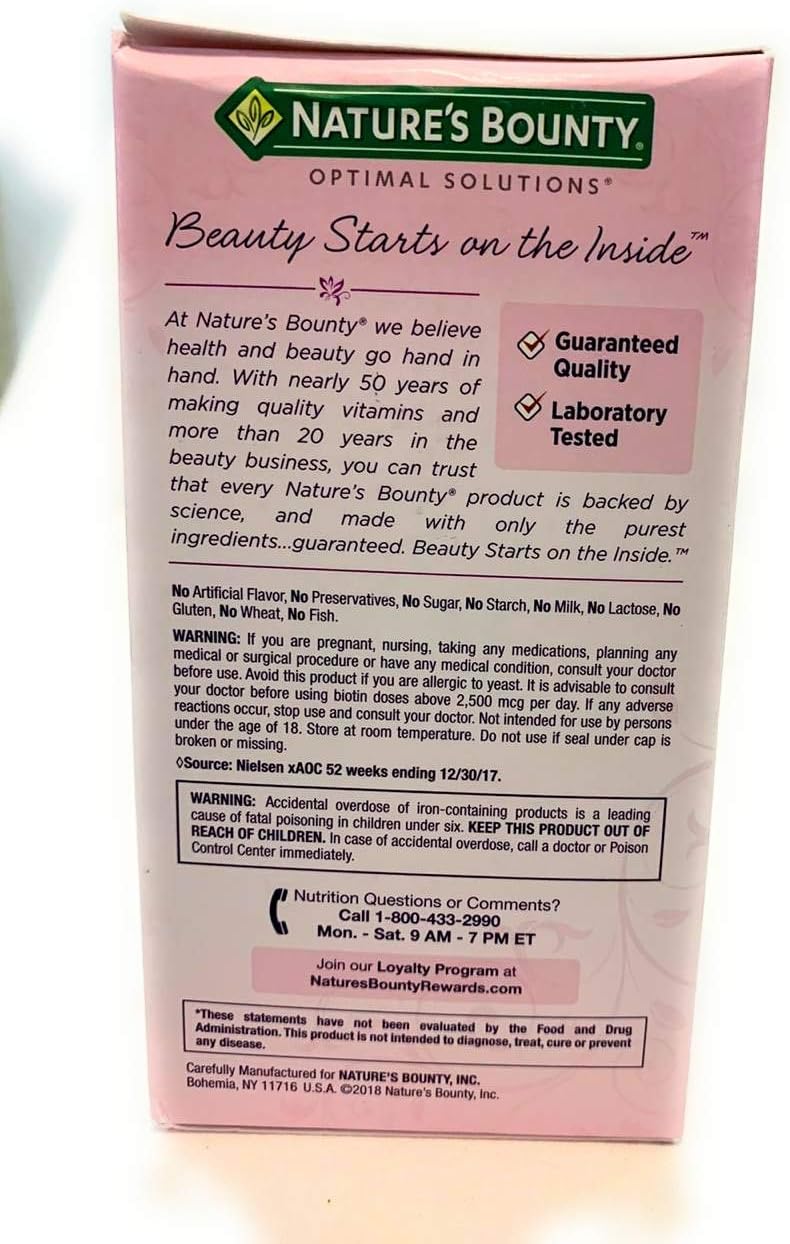 Nature's Bounty Optimal Solutions Extra Strength Hair, Skin and Nails Formula (150 count) (Pack of 4)