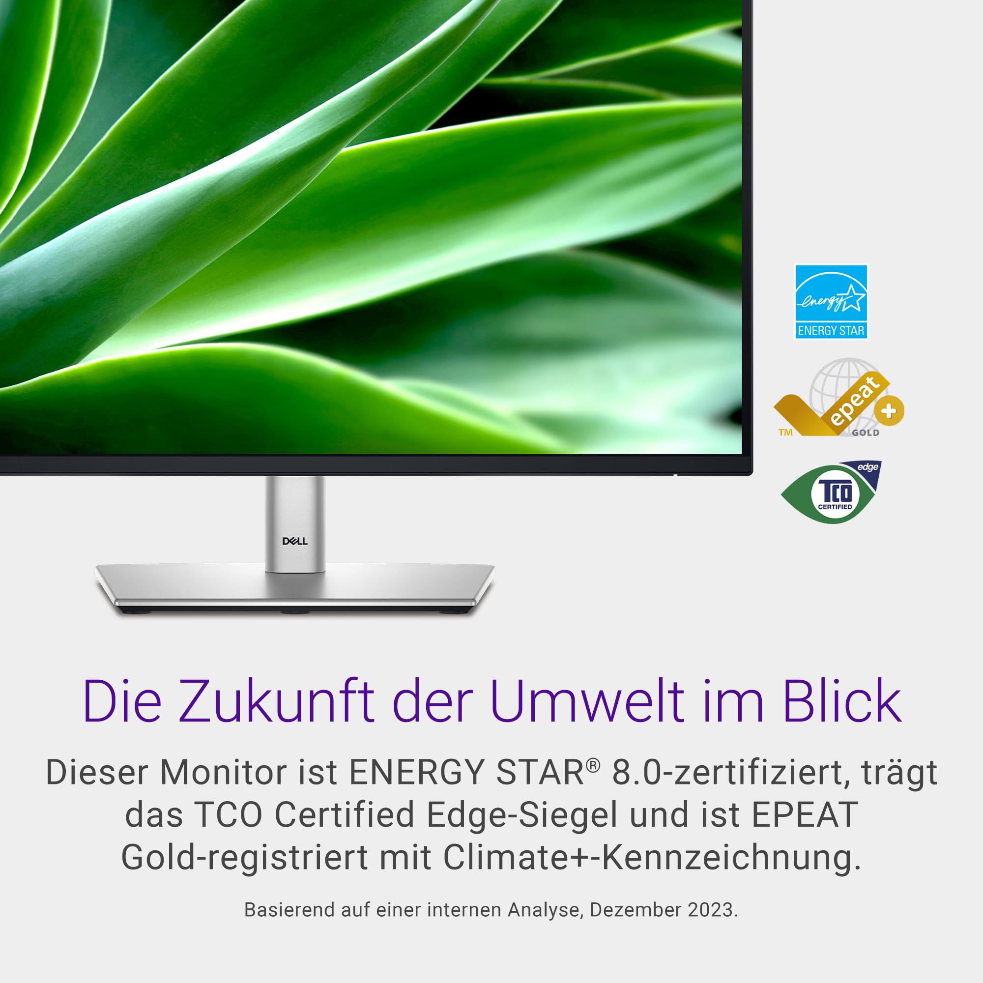 Dell P2425H 24 Zoll Full HD Monitor, 100Hz, IPS, 5ms, 99% sRGB, USB-C, DisplayPort, HDMI, VGA, Schwarz