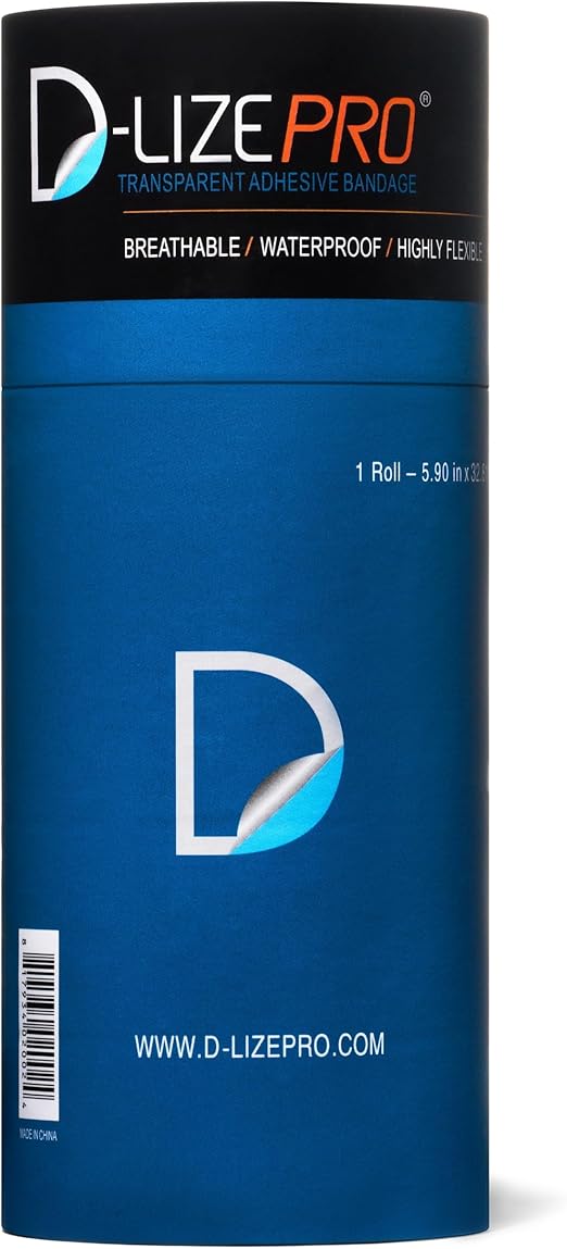 D-Lize Pro Tattoo Aftercare Bandage from The makers of Dermalize Italy | Transparent Tattoo Adhesive aftercare Wrap | 10.2 inch x 11 yard (15 cm x 10 m) Roll