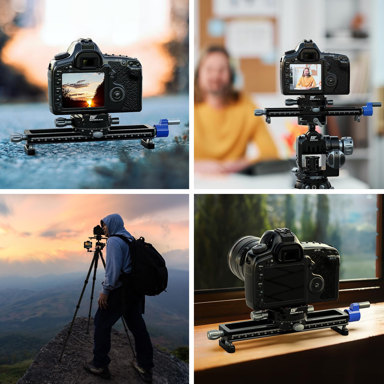 Kamera Slider, 180 mm/7,08 Zoll Kameraschiene mit Schnellwechselplatte und klemme für DSLR Stativ Einbeinstativ Kugelkopf,Maximale Belastung 8kg