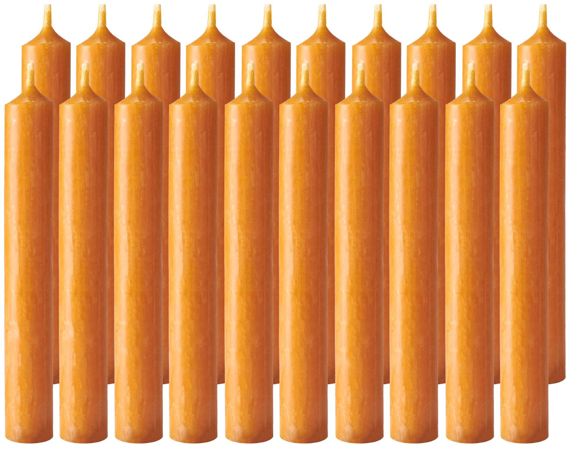 BRUBAKER Caja de 100 Velas - 10% de Cera de Abeja - Cónicas de 9,5 cm para Cumpleaños o Decoración de Fiestas con un Diámetro de 1,25 cm - Velas Piramidales con Aroma a Miel