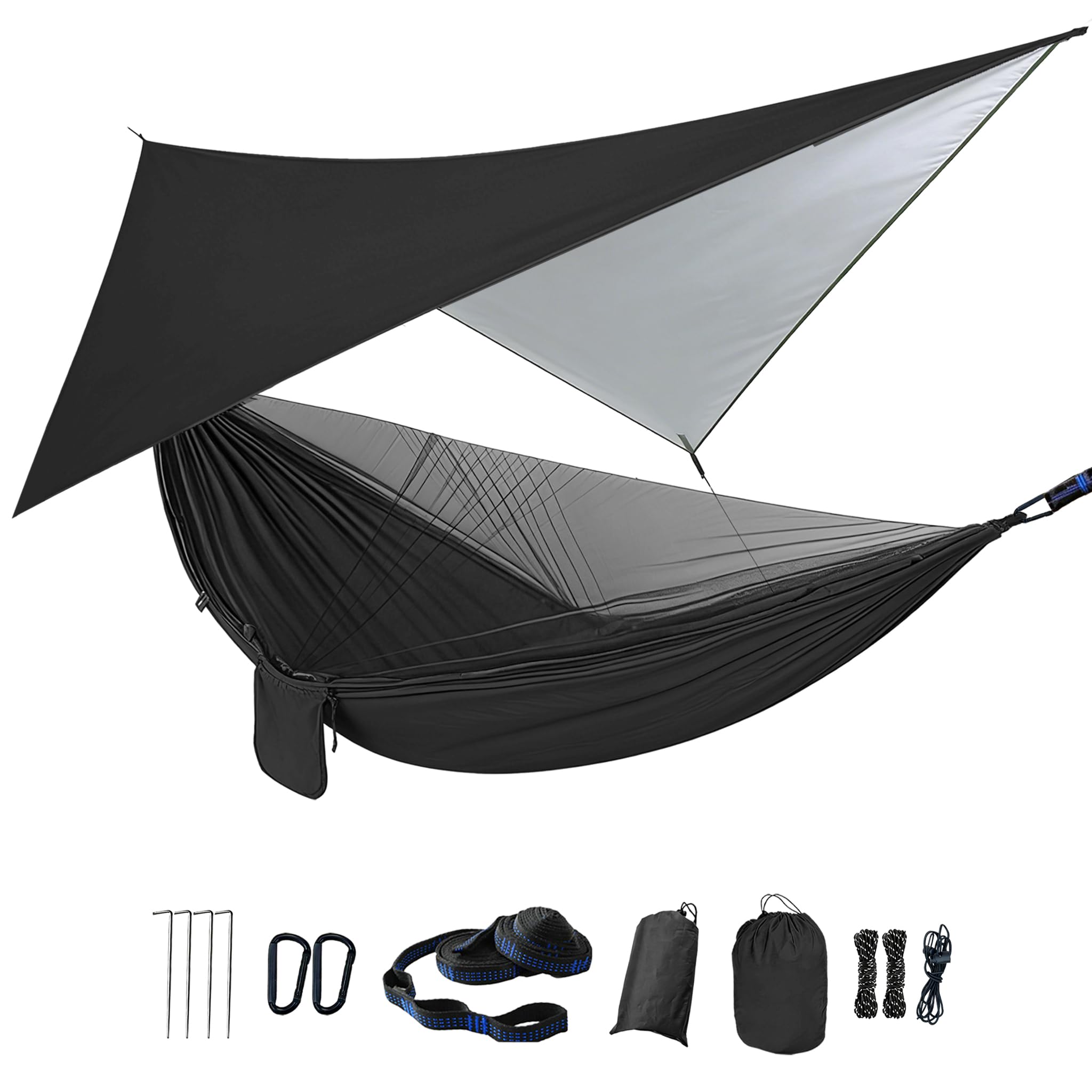 Ovyuzhen Camping Hammock with Rain Fly Tarp Mosquito Net
