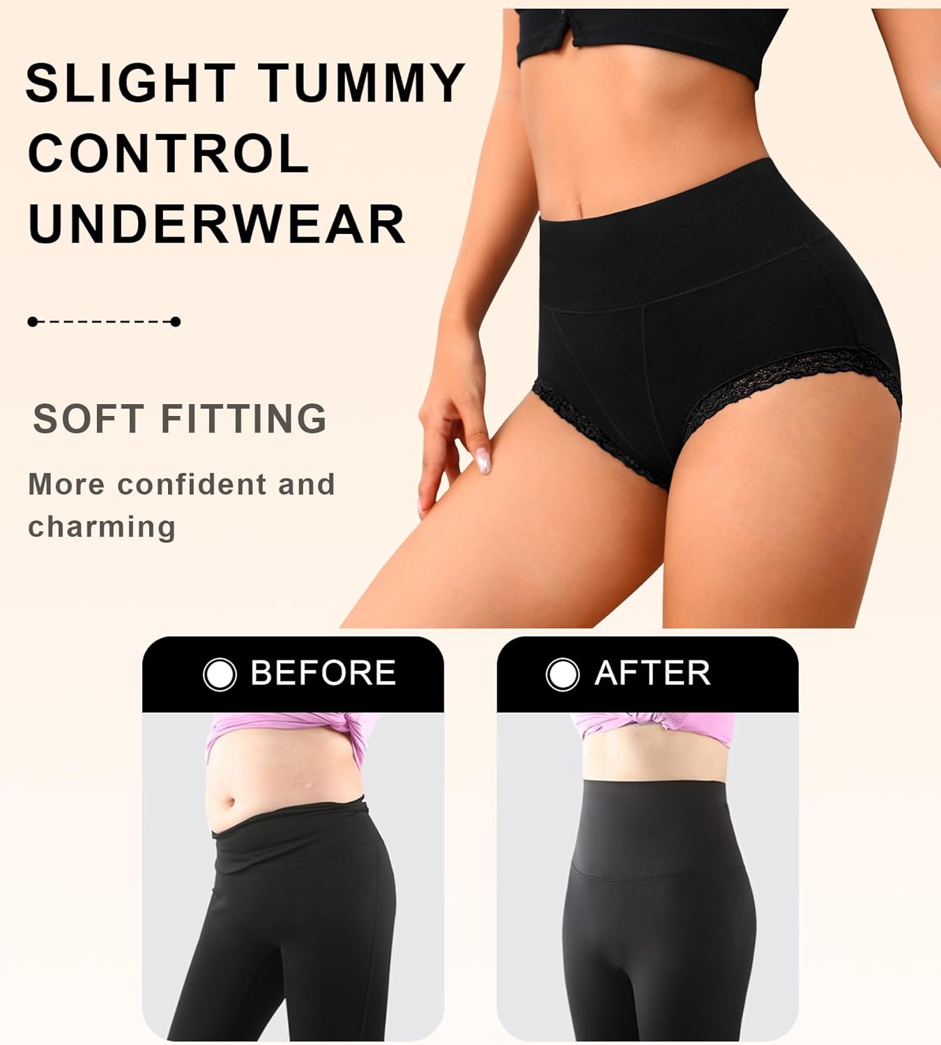 J-pone Sexy Lace Underwear for Women - High Wasited Panties Breathable Floral Ladies Briefs, Multipack - Image 4