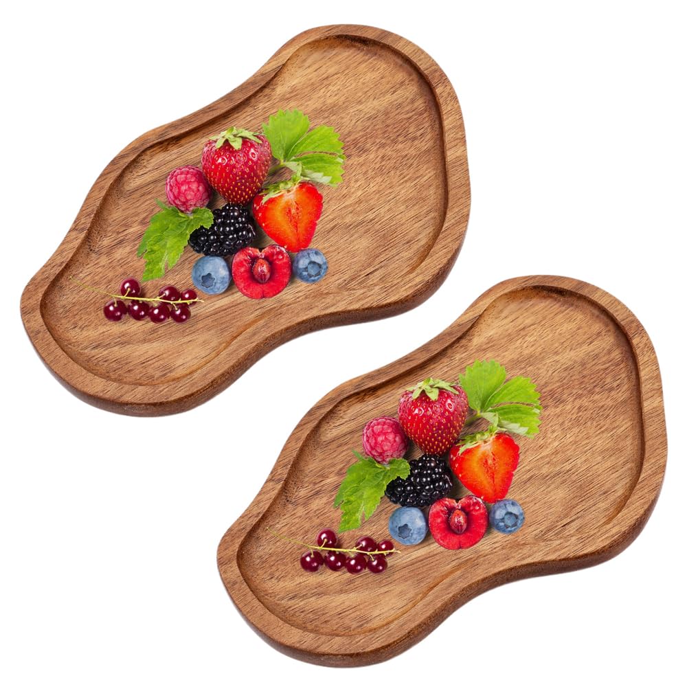 TMISHION Plateau En Bois Plats De Fruits En Bois Plateau à Dessert à