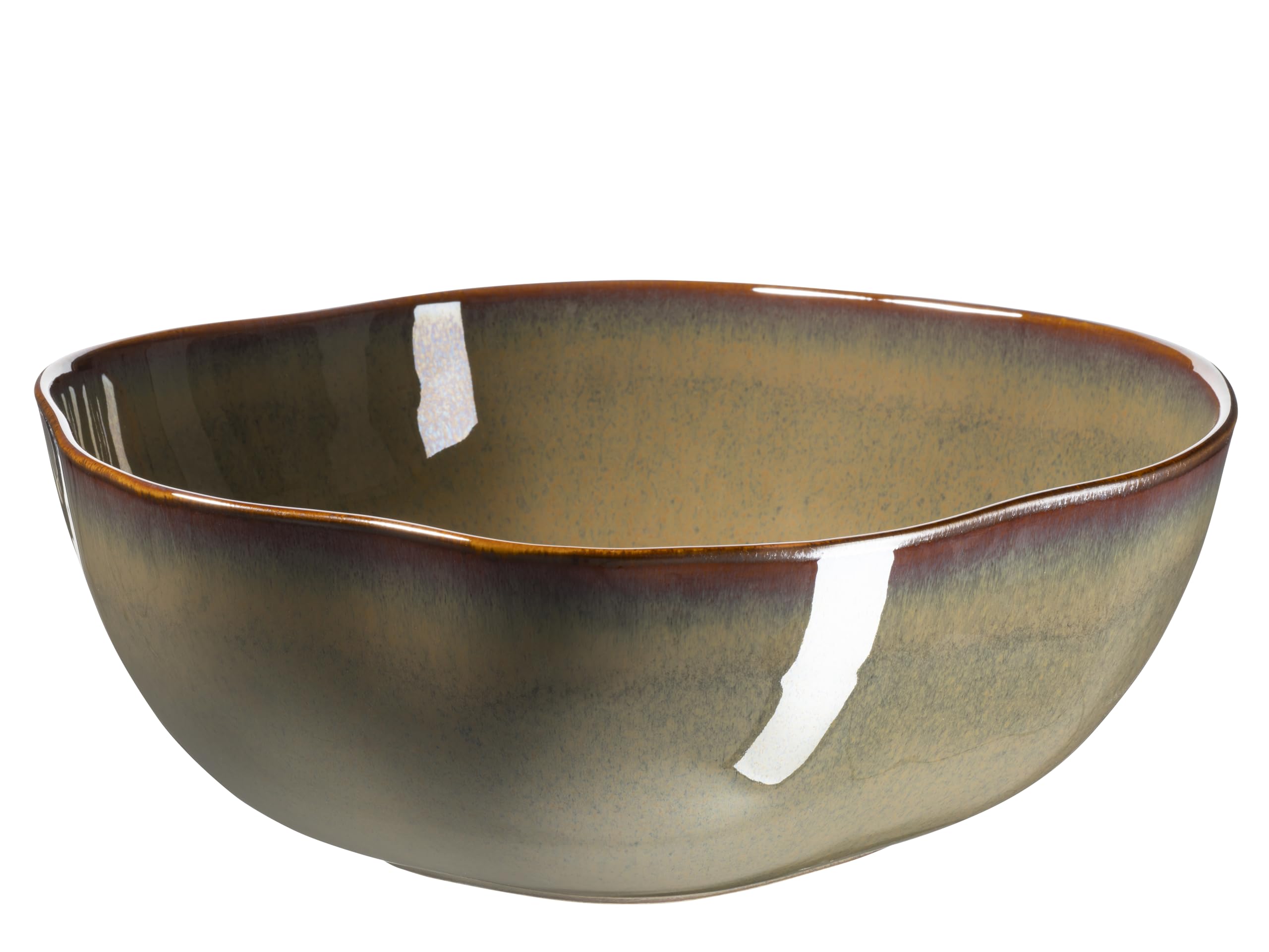 MÄSER Cordelia Series Bowls for 6 People Made of High-Quality Stoneware, 6-Piece Bowl Set, Irregular Tableware Shapes, Stoneware, Tropical