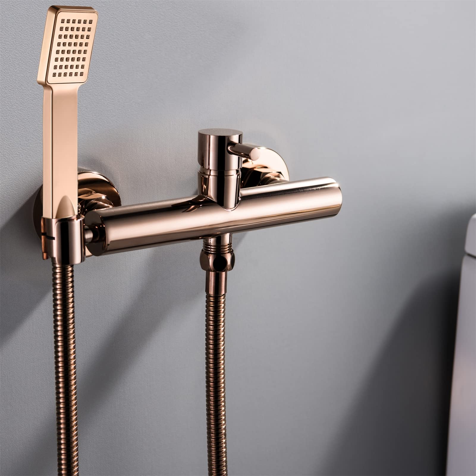 Rubinetto per Doccia a Parete, doccetta ad Alta Pressione in ABS, Miscelatore per Doccia, Rubinetto per Doccia Moderno per Bagno, Rubinetto per Miscelatore per Bagno in Ottone, Oro