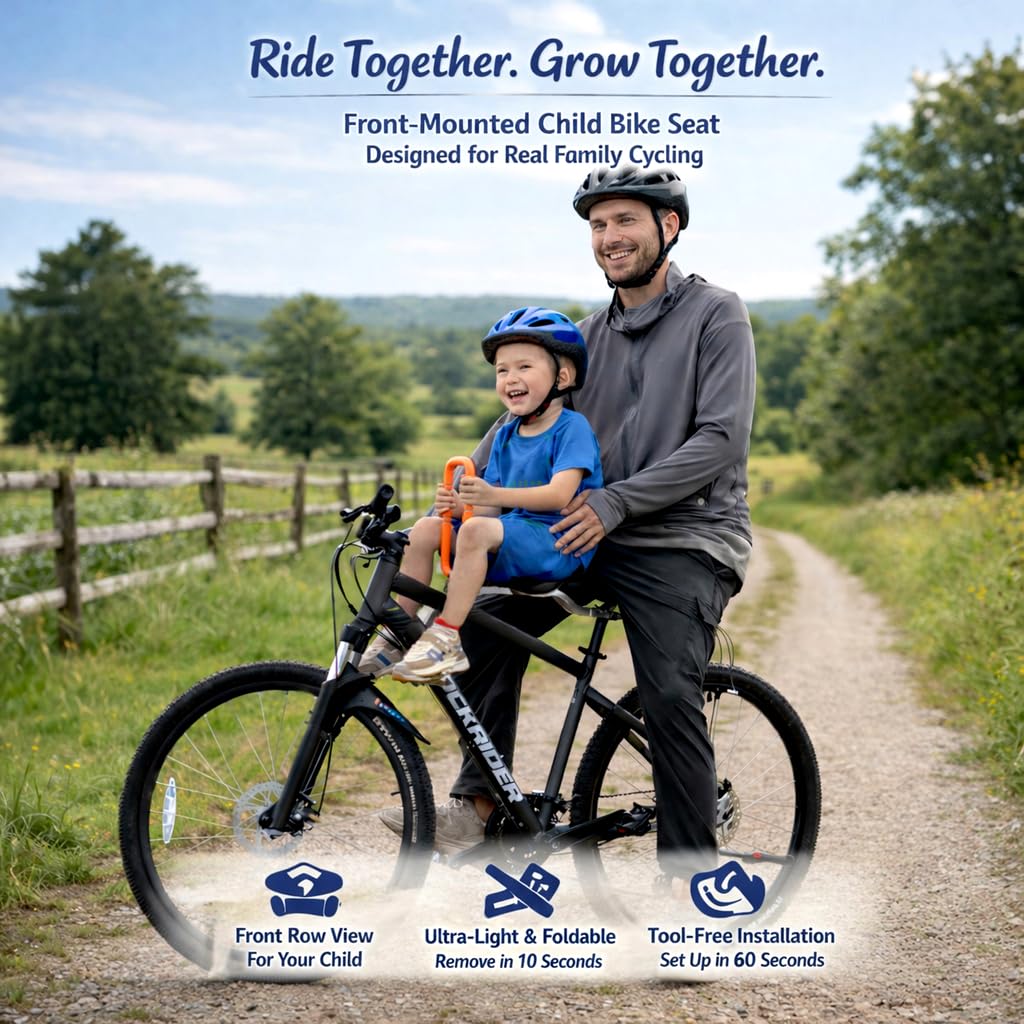 UrRider Kinderfahrradsitz, FR VTT, Cityrder, Faltrder, Kinderfahrradsitz vorne, Faltbare, Ultraleicht Tragbar, Werkzeuglos, Schnellspanner, Upgrade, FR Kinder Von 2 BIS 6 Jahren