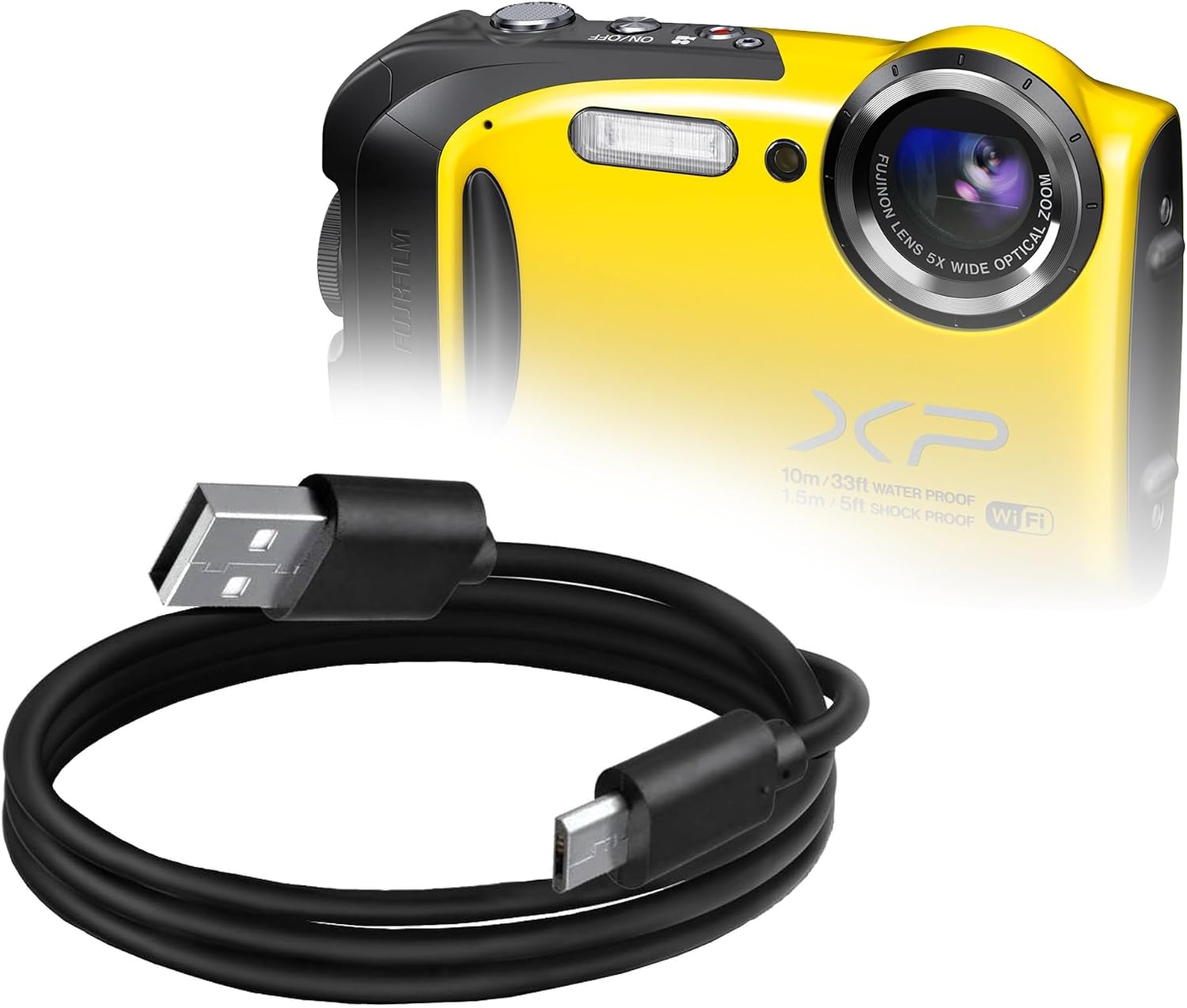 BoxWave Cable Compatible with Fujifilm FinePix XP70 - DirectSync Cable, Durable Charge and Sync