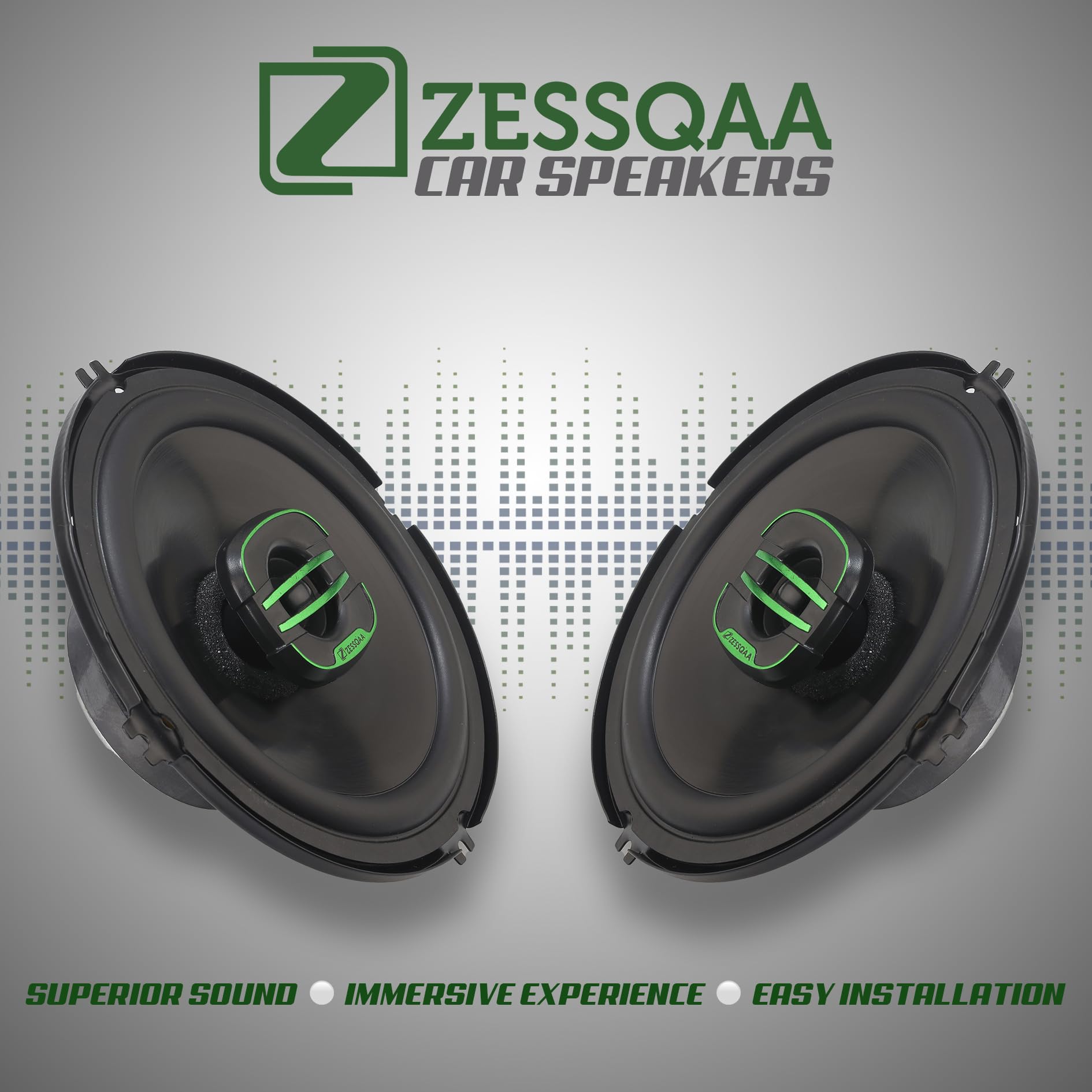 kaaqaa★ Zessqaa ZQ-6001SPK 6-Inch 3-Way Coaxial Car Speaker Set with PEI