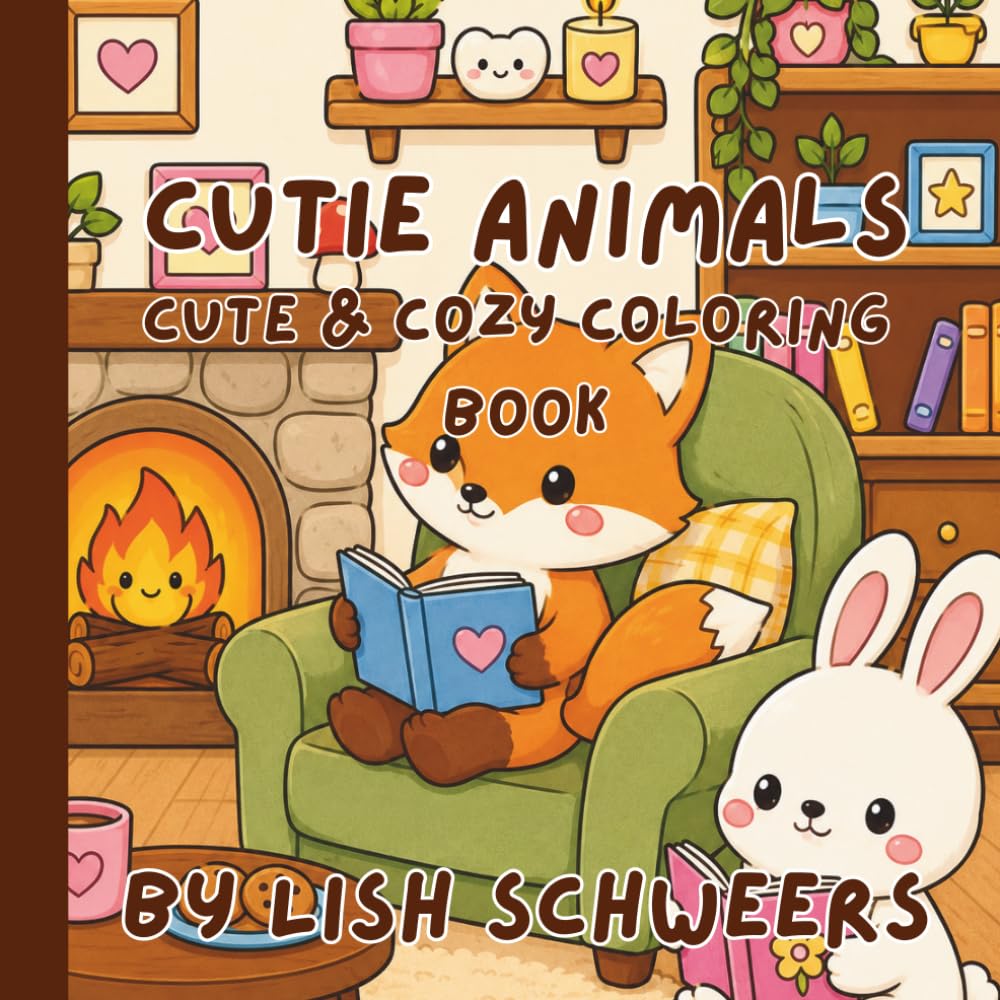 Cutie Animals: Cute And Cozy Coloring Book