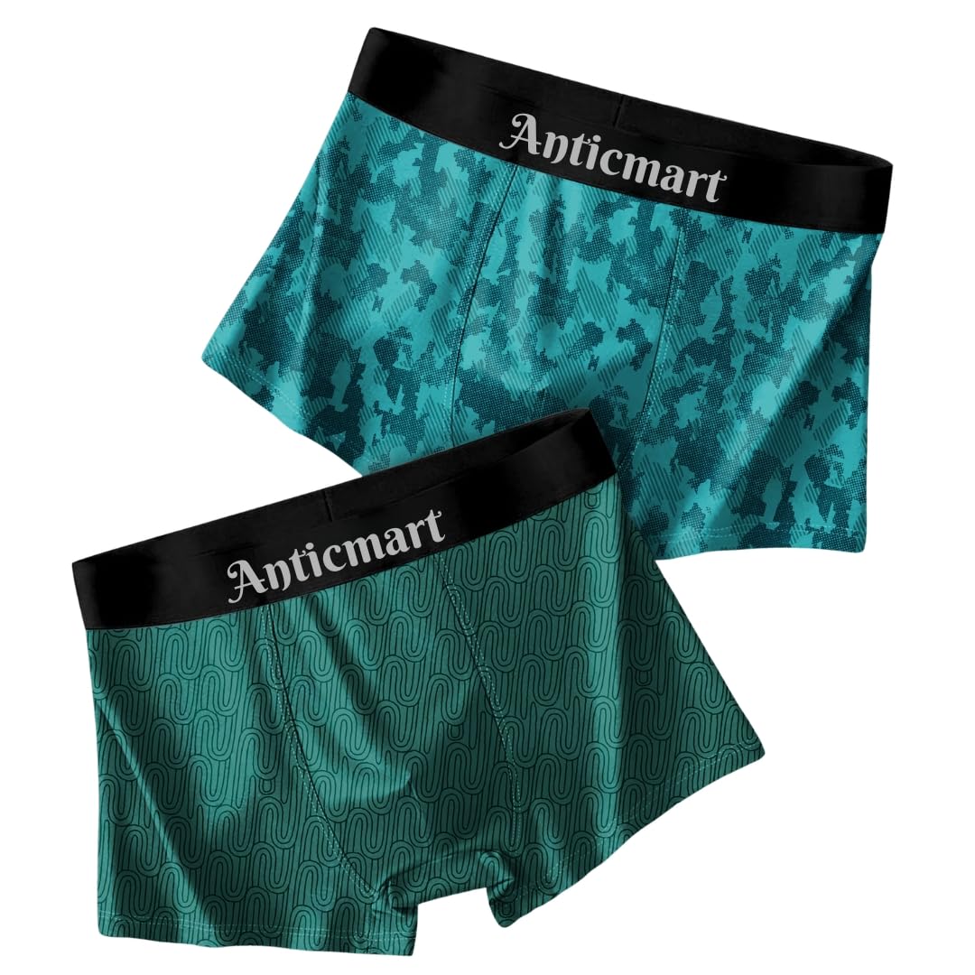 Men's Printed Trunk Underwear Pack of 2 | Premium Microfiber Boxer Briefs | Soft, Stretchable, Breathable & Comfortable Men's Innerwear-picture-27