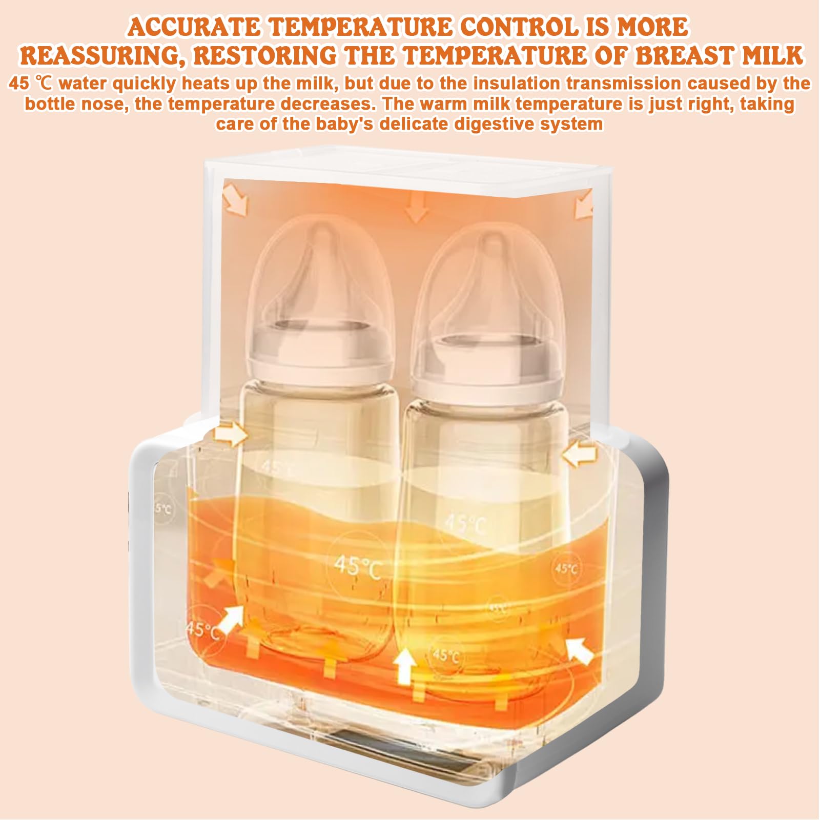Flaschenwärmer, 8-in-1 Multifunktionaler Flaschenwärmer baby, Multifunktionaler, Babykostwärmer mit LCD-Display, 2 Flaschen gleichzeitig, Bottle Warmer Milchwärmer für Reise- und Heimgebrauch