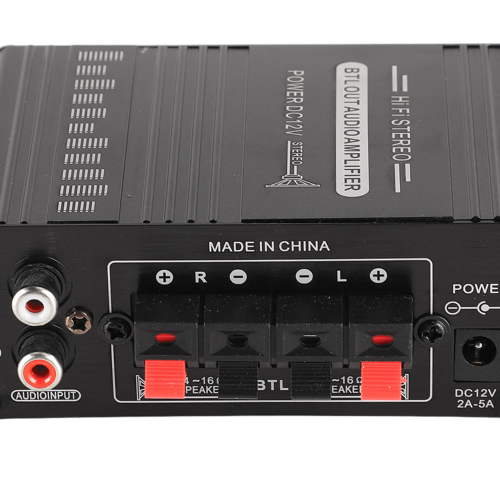 HERCHR Auto-Verstärker, Stereo-Verstärker, 12 V, Tragbar, Klare Klangqualität, Mini-Verstärker, Auto-Audiosystem-Lautsprecher, Bluetooth, Heim-PA-Mischverstärker Für Auto, Motorrad, Zuhause(Schwarz)